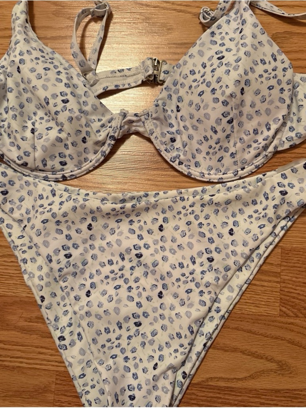 Never worn! Blue Speckled Two-Piece Bikini Swim Set